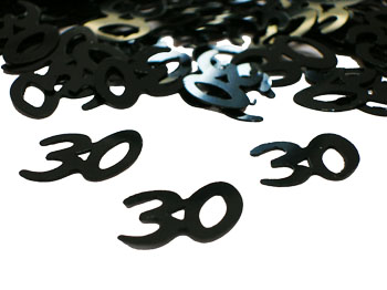 black number 30 confetti